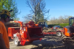 wood chipper trailer excavator